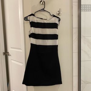 Zara black and white dress